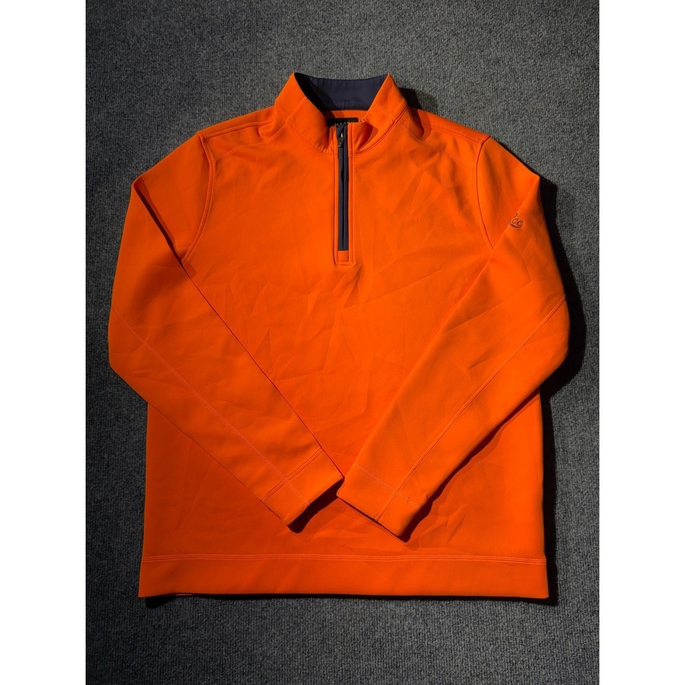 Chase 54 Mens Orange Performance 1/4 Zip Pullover Golf Shirt ME1600 Medium
